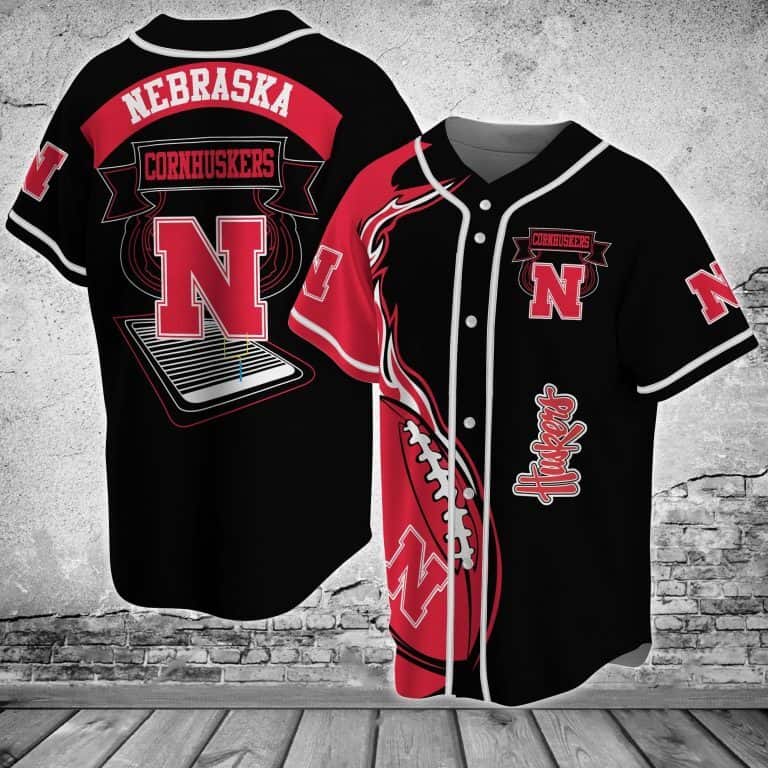 Black NCAA Nebraska Cornhuskers Baseball Jersey Gift For Him Black NCAA Nebraska Cornhuskers Baseball Jersey Gift For Him