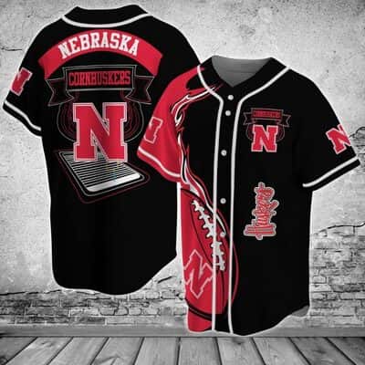 Black NCAA Nebraska Cornhuskers Baseball Jersey Gift For Him