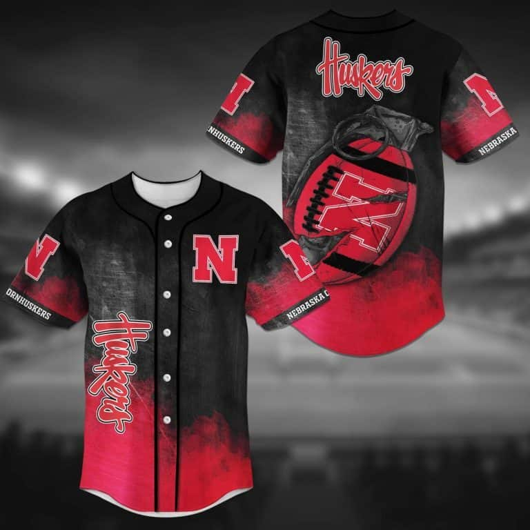 NCAA Nebraska Cornhuskers Baseball Jersey Grenade Pattern Gift For Sport Lovers