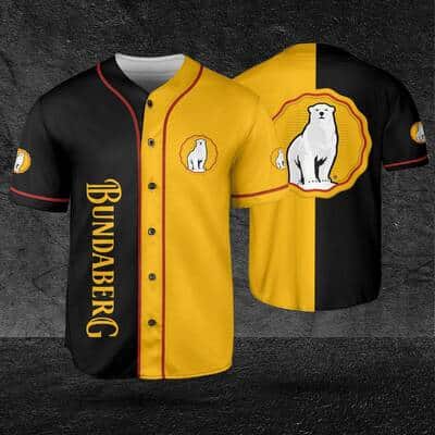 Black And Yellow Split Bundaberg Baseball Jersey Gift For Rum Lovers