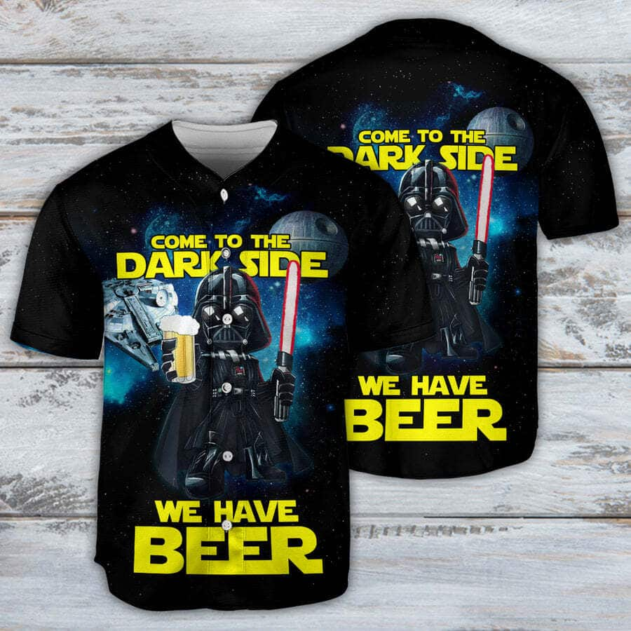 Star Wars Darth Vader Baseball Jersey Come To The Dark Side We Have Beer