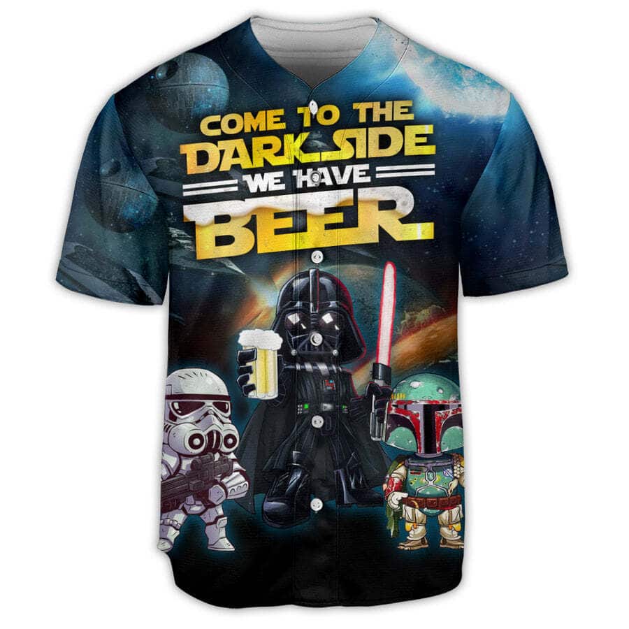 Stormtrooper Darth Vader Boba Fett Baseball Jersey Come To The Dark Side We Have Beer Stormtrooper Darth Vader Boba Fett Baseball Jersey Come To The Dark Side We Have Beer