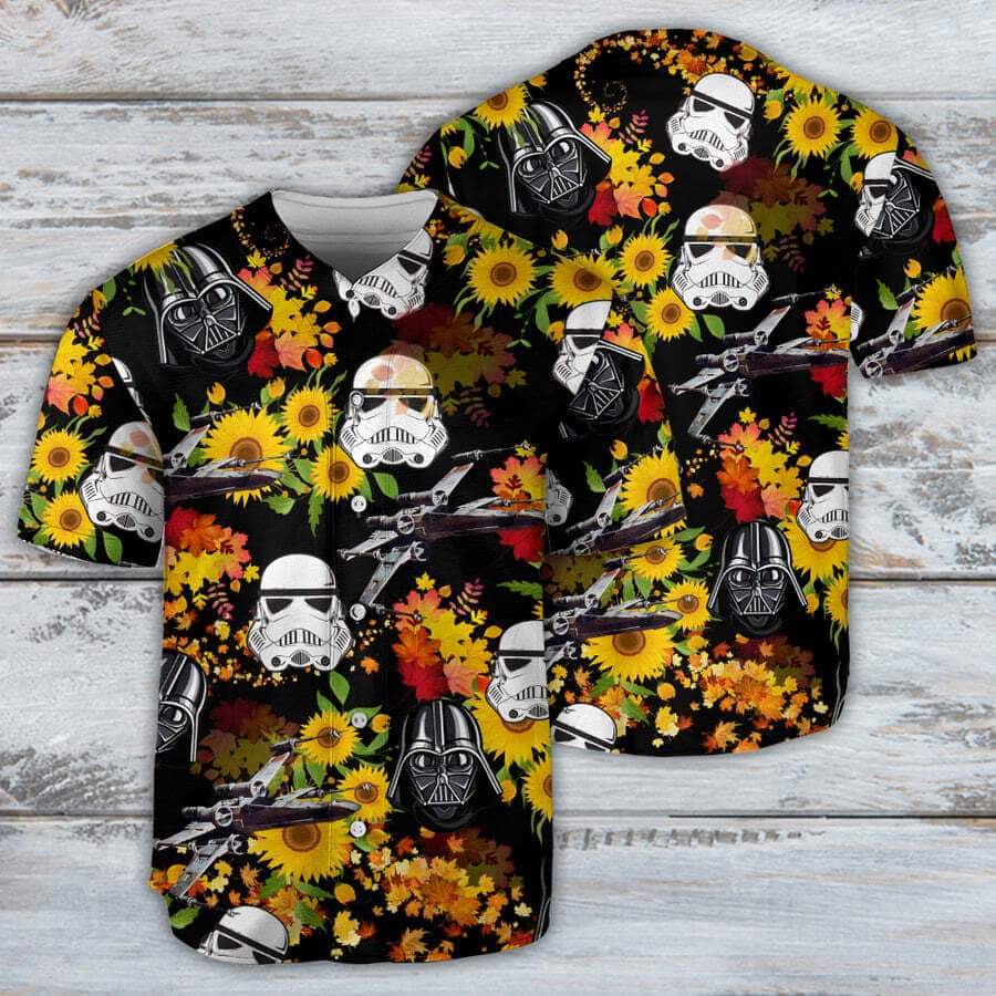 Star Wars Darth Vader Baseball Jersey Stormtrooper Sunflowers