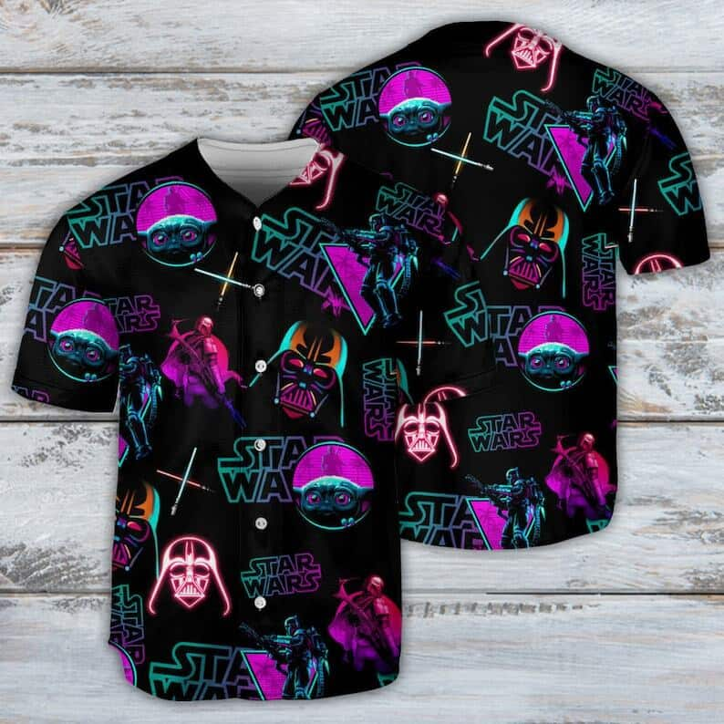 Neon Groru Darth Vader Baseball Jersey Gift For Star Wars Fans