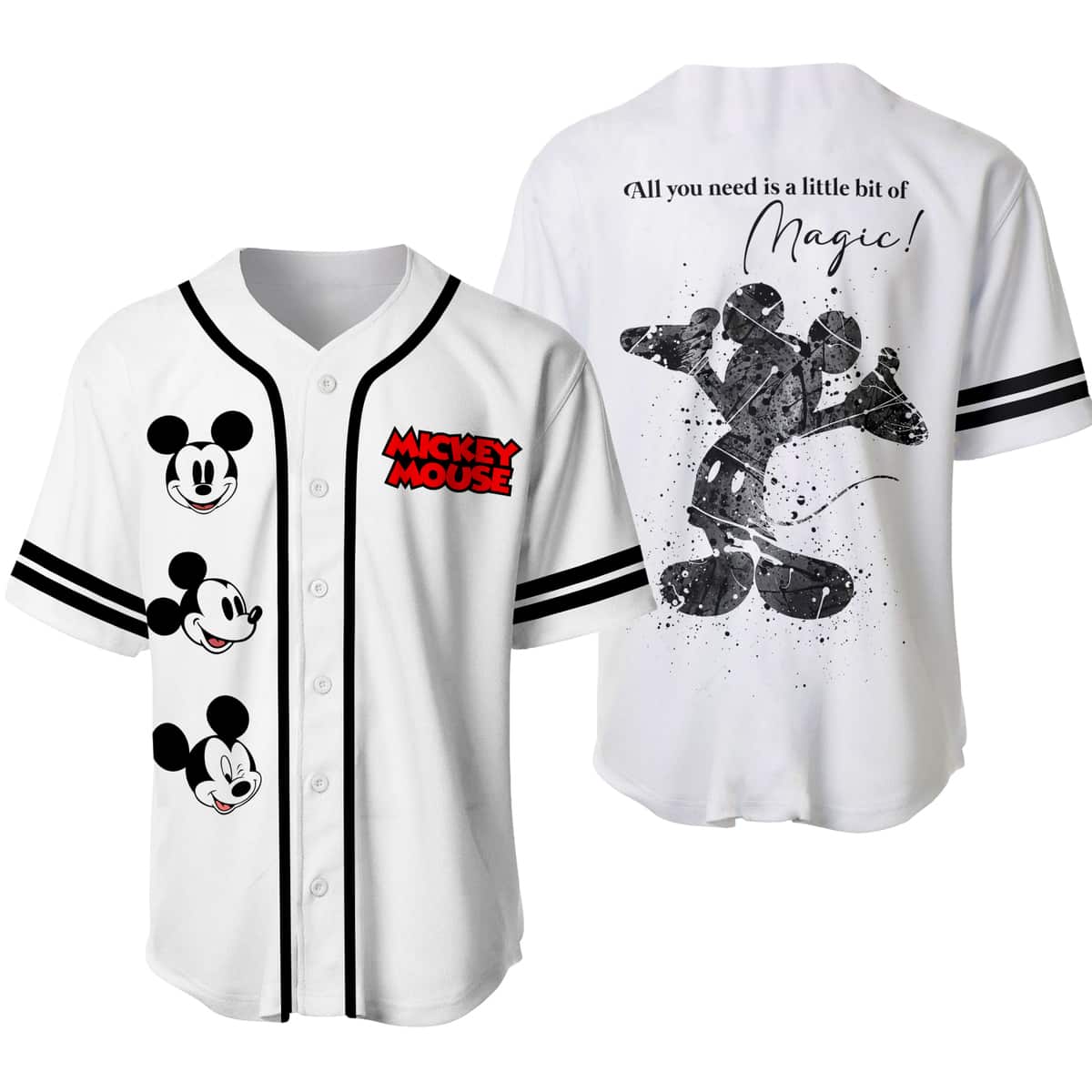 Mickey Mouse Disney Baseball Jersey All You Need Is A Little Bit Of Magic Mickey Mouse Disney Baseball Jersey All You Need Is A Little Bit Of Magic