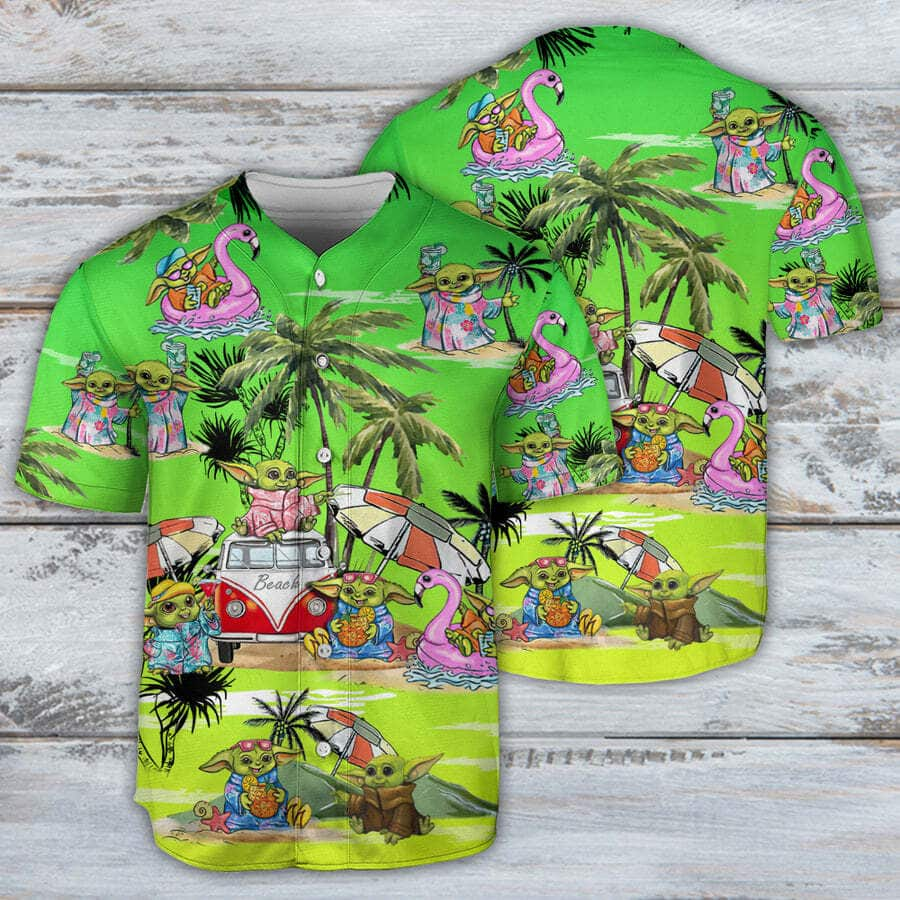 Cool Baby Yoda Star Wars Baseball Jersey Beach Pattern Gift For Friend