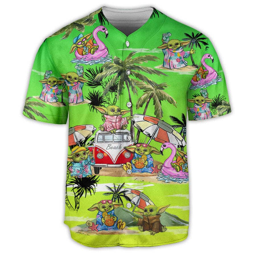 Cool Baby Yoda Star Wars Baseball Jersey Beach Pattern Gift For Friend Cool Baby Yoda Star Wars Baseball Jersey Beach Pattern Gift For Friend