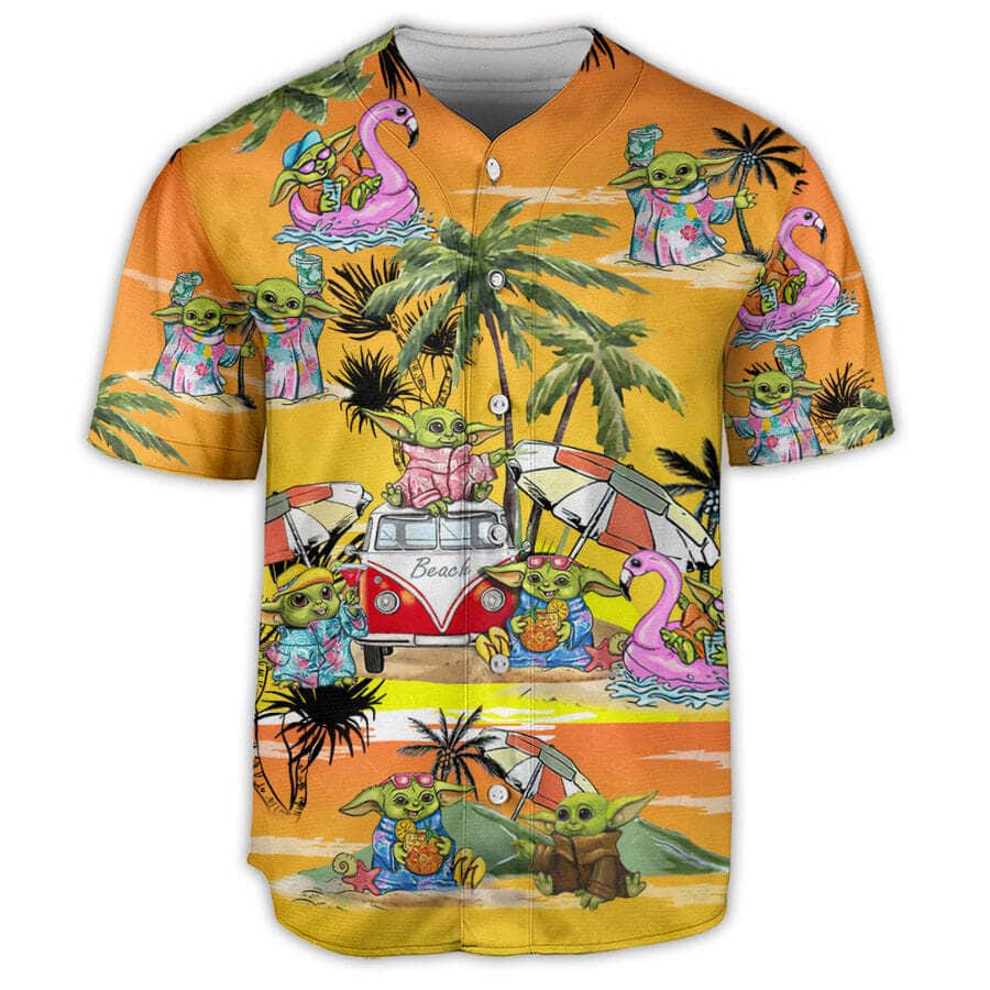 Orange Baby Yoda Star Wars Baseball Jersey Gift For Best Friend Orange Baby Yoda Star Wars Baseball Jersey Gift For Best Friend