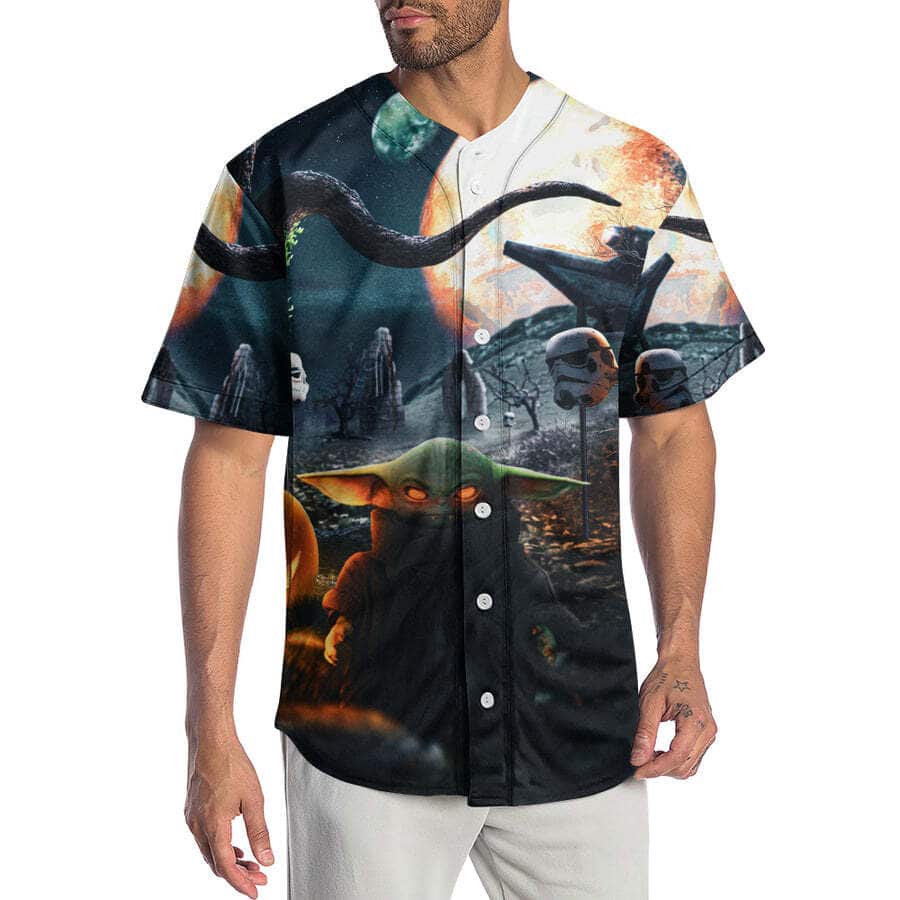 Halloween Baby Yoda Star Wars Baseball Jersey Gift For Sporty Boyfriend Halloween Baby Yoda Star Wars Baseball Jersey Gift For Sporty Boyfriend