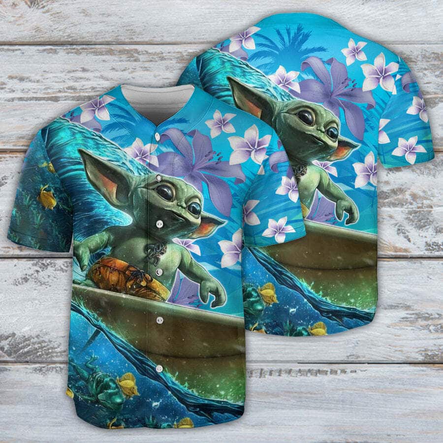 Baby Yoda Star Wars Surfing Baseball Jersey Gift For Baseball Fans Baby Yoda Star Wars Surfing Baseball Jersey Gift For Baseball Fans