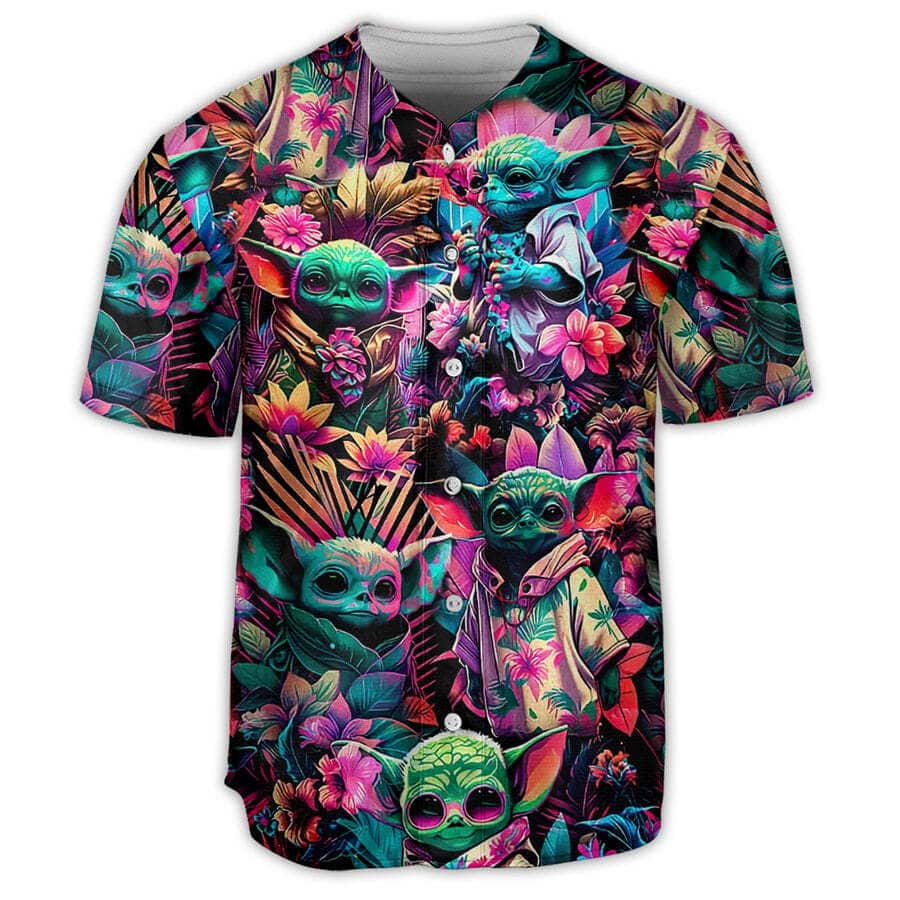 Baby Yoda Star Wars Synthwave Baseball Jersey Baby Yoda Star Wars Synthwave Baseball Jersey
