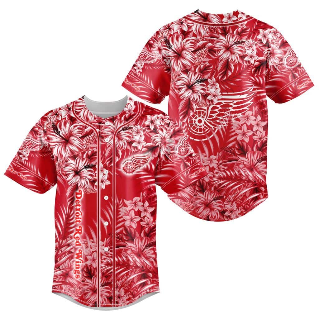Floral NHL Detroit Red Wings Baseball Jersey Gift For Best Friend Floral NHL Detroit Red Wings Baseball Jersey Gift For Best Friend