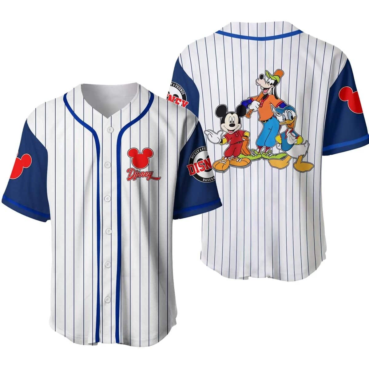 Donald Mickey Minnie Goofy Baseball Jersey Gift For Disney Lovers Donald Mickey Minnie Goofy Baseball Jersey Gift For Disney Lovers