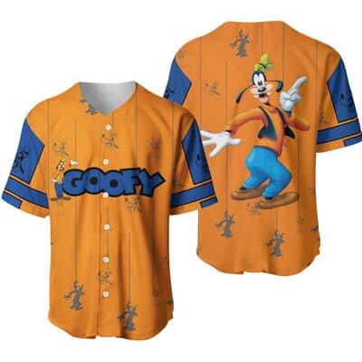 Funny Goofy Baseball Jersey Stripes Pattern Disney Lovers Gift