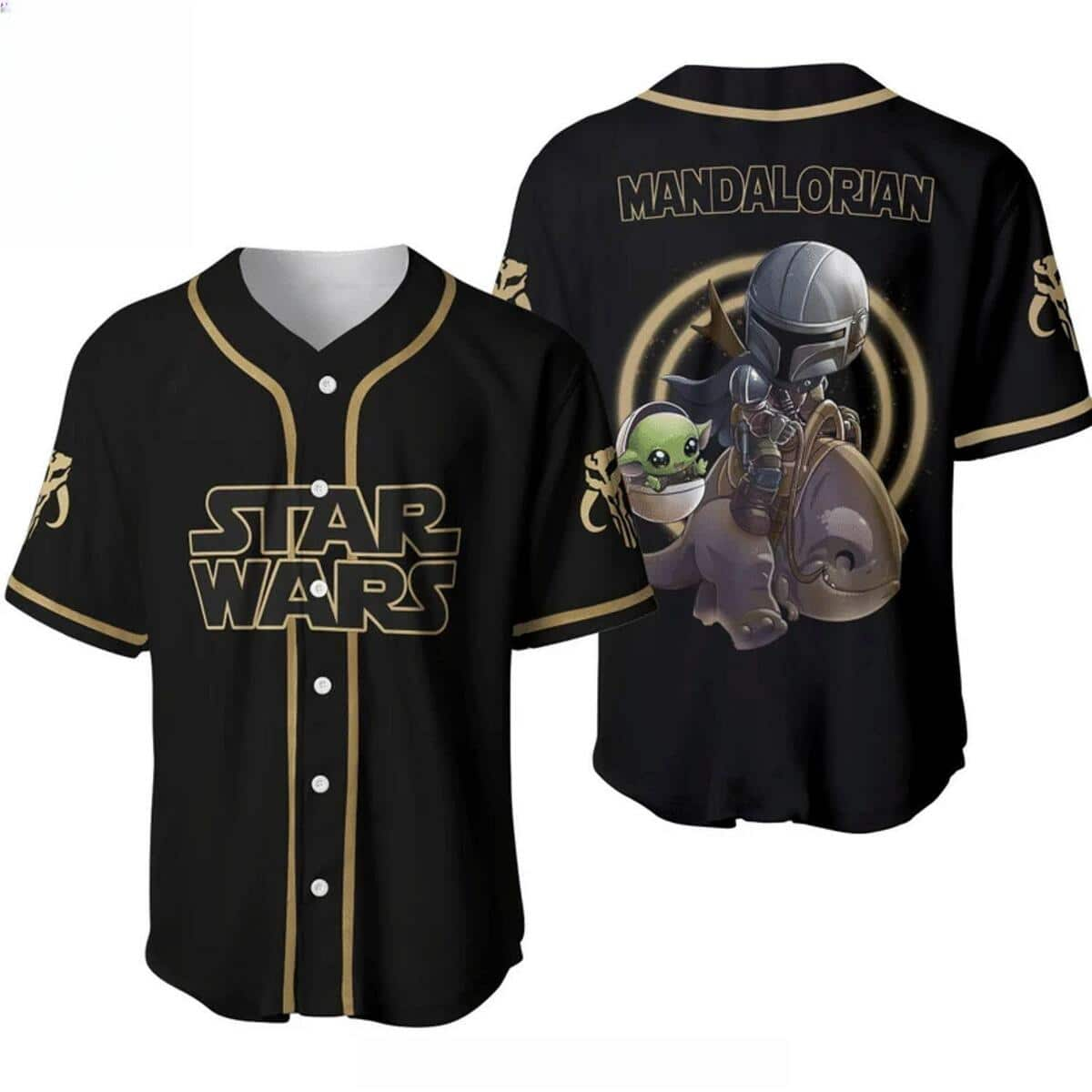 Baby Yoda Boba Fett Rancor Star Wars The Mandalorian Baseball Jersey