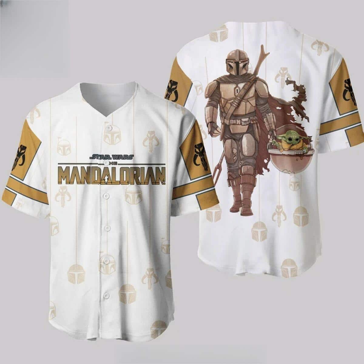 Boba Fett Baby Yoda Star Wars The Mandalorian Baseball Jersey Boba Fett Baby Yoda Star Wars The Mandalorian Baseball Jersey