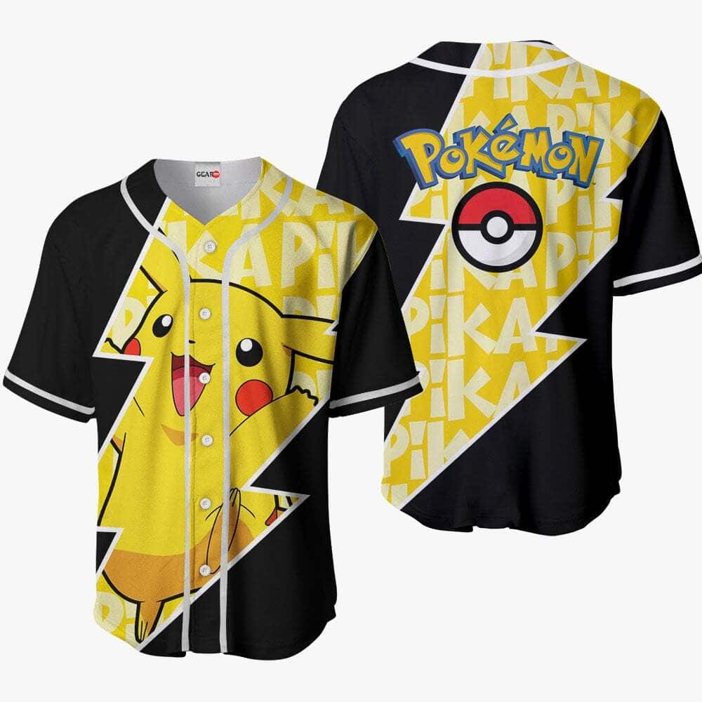 Pokémon Pikachu Baseball Jersey Cool Gift For Friend Pokémon Pikachu Baseball Jersey Cool Gift For Friend