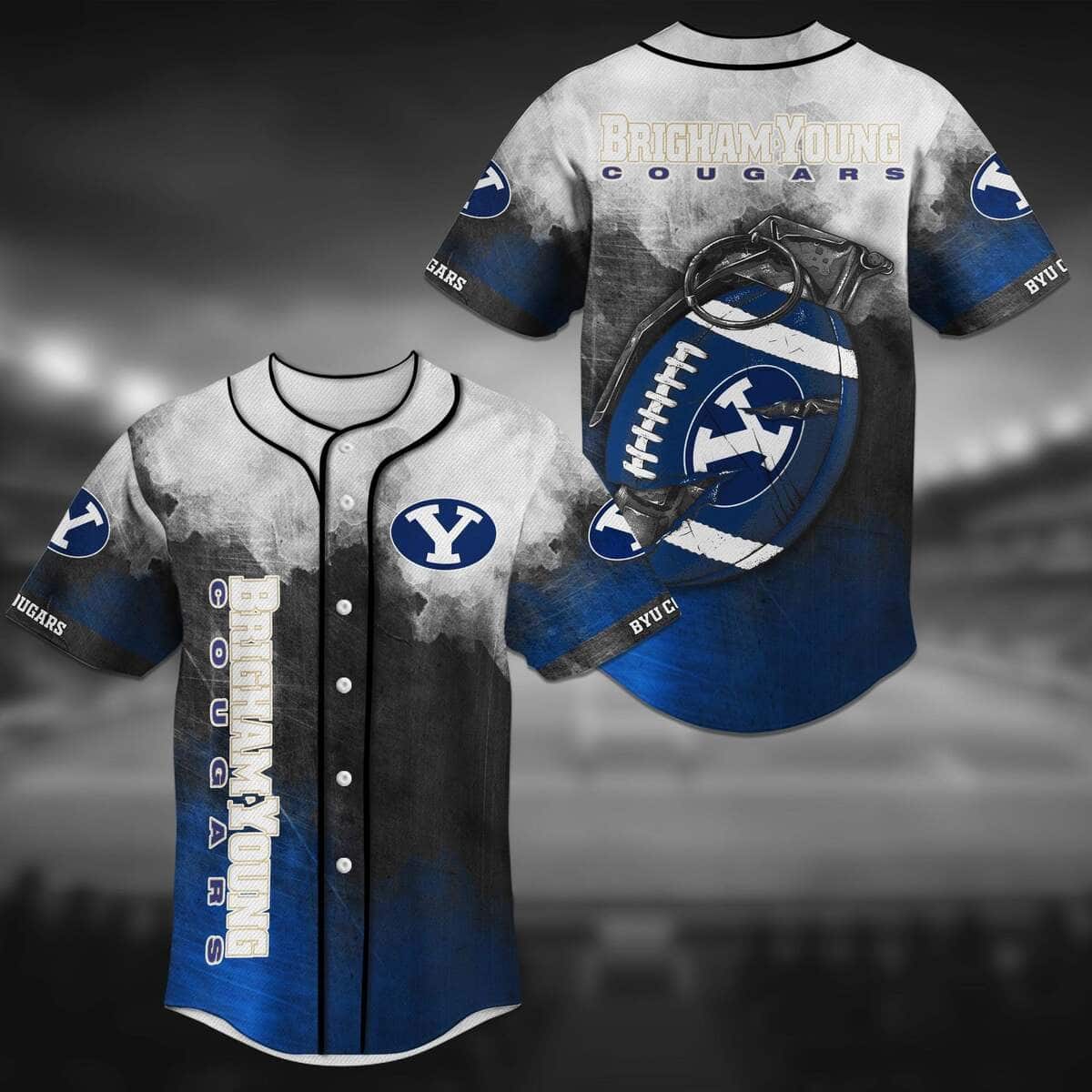 NFL BYU Cougars Baseball Jersey Grenade Gift For Football Fans NFL BYU Cougars Baseball Jersey Grenade Gift For Football Fans