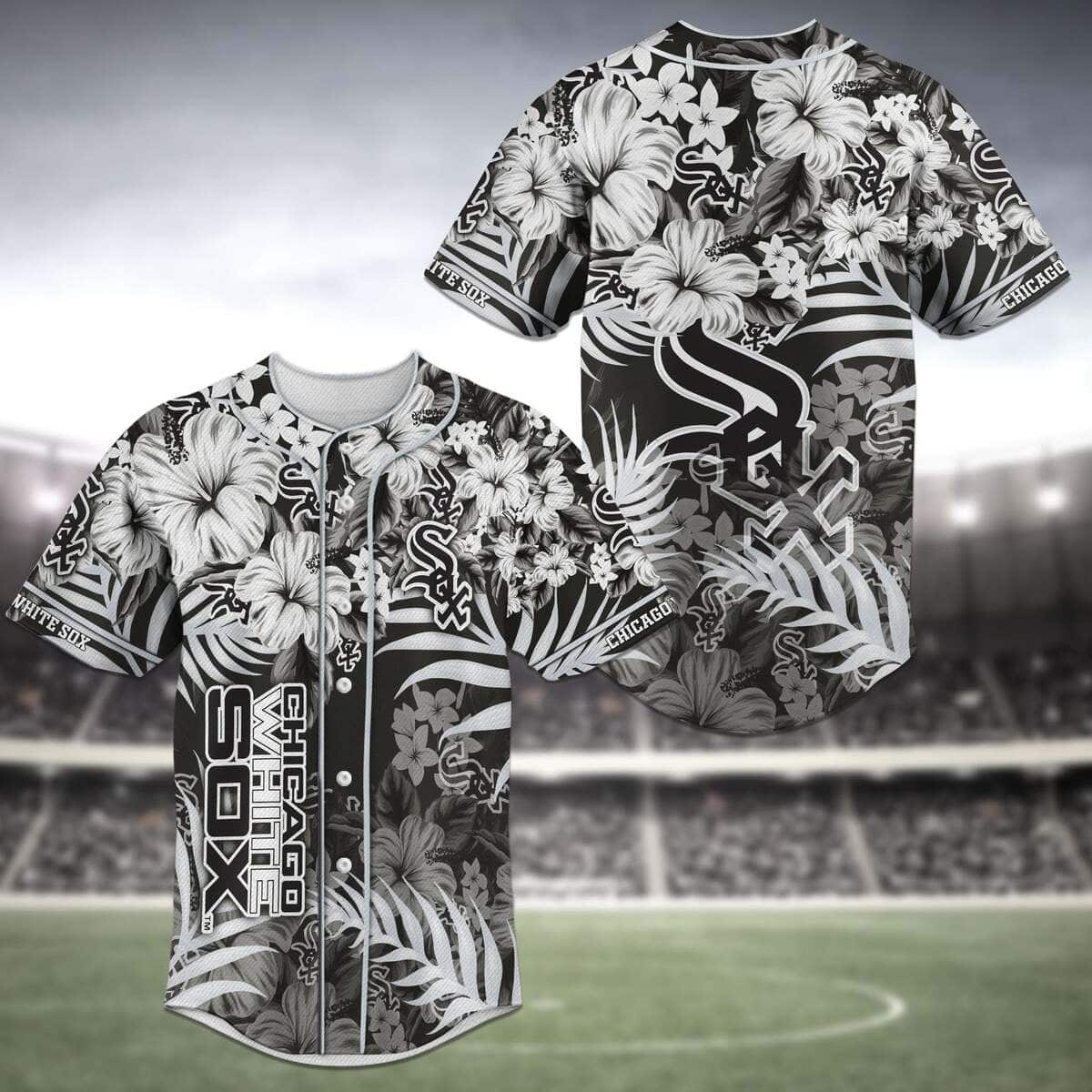 MLB Chicago White Sox Baseball Jersey Tropical Flower Pattern Gift For Friend MLB Chicago White Sox Baseball Jersey Tropical Flower Pattern Gift For Friend