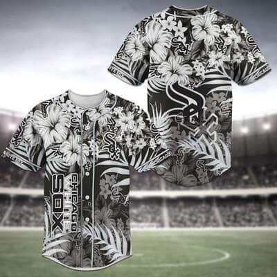 MLB Chicago White Sox Baseball Jersey Tropical Flower Pattern Gift For Friend MLB Chicago White Sox Baseball Jersey Tropical Flower Pattern Gift For Friend