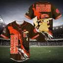 Cool Pikachu With NFL Cleveland Browns Baseball Jersey Cool Pikachu With NFL Cleveland Browns Baseball Jersey