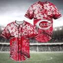MLB Cincinnati Reds Baseball Jersey Tropical Flower Pattern
