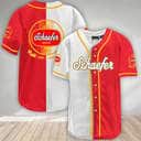 White And Red Split Schaefer Baseball Jersey Beer Lovers Gift