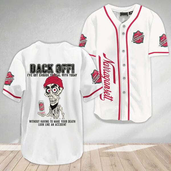 Achmed Back Off With Narragansett Baseball Jersey Gift For Beer Lovers