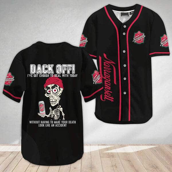 Achmed Back Off With Narragansett Baseball Jersey Gift For Beer Lovers Achmed Back Off With Narragansett Baseball Jersey Gift For Beer Lovers