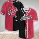 Black And Maroon Split Narragansett Baseball Jersey Gift For Beer Lovers Black And Maroon Split Narragansett Baseball Jersey Gift For Beer Lovers