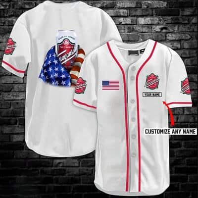 Vintage Narragansett Beer Baseball Jersey USA Flag Custom Name