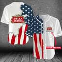 Stella Artois Baseball Jersey US Flag Custom Name Gift For Beer Lovers