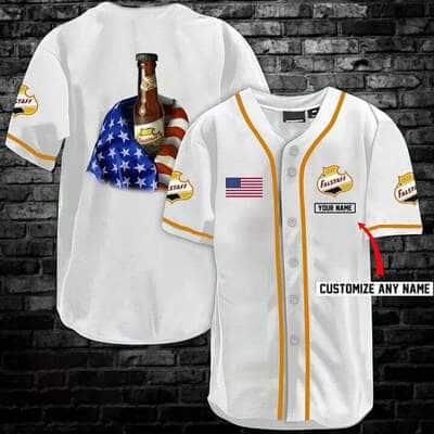 Vintage Falstaff Beer Baseball Jersey US Flag Customize Name