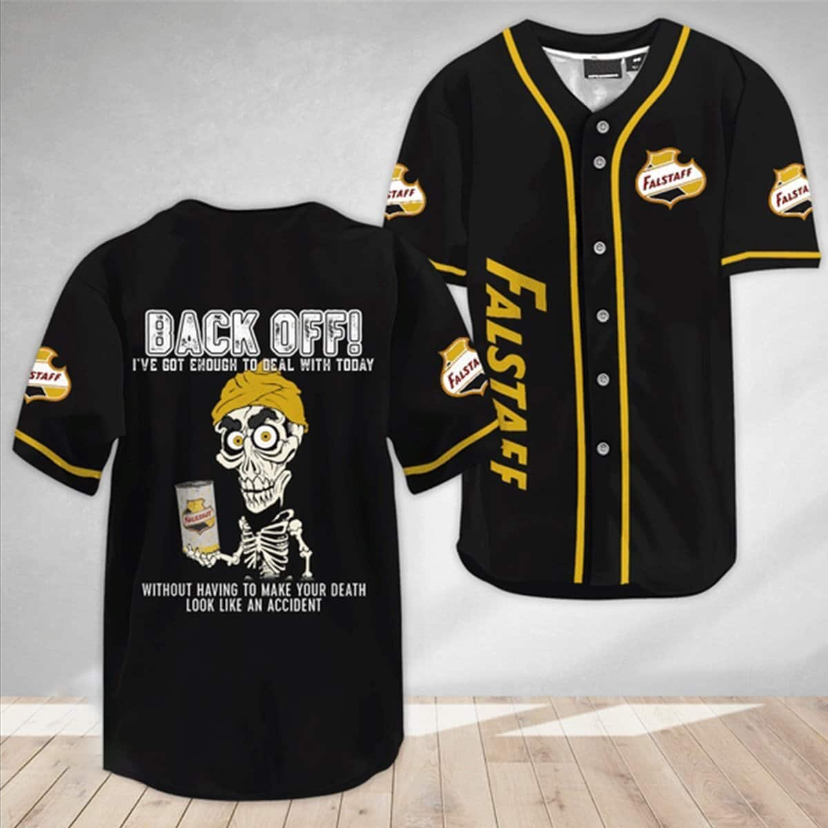 Achmed Back Off With Falstaff Baseball Jersey Gift For Beer Lovers Achmed Back Off With Falstaff Baseball Jersey Gift For Beer Lovers