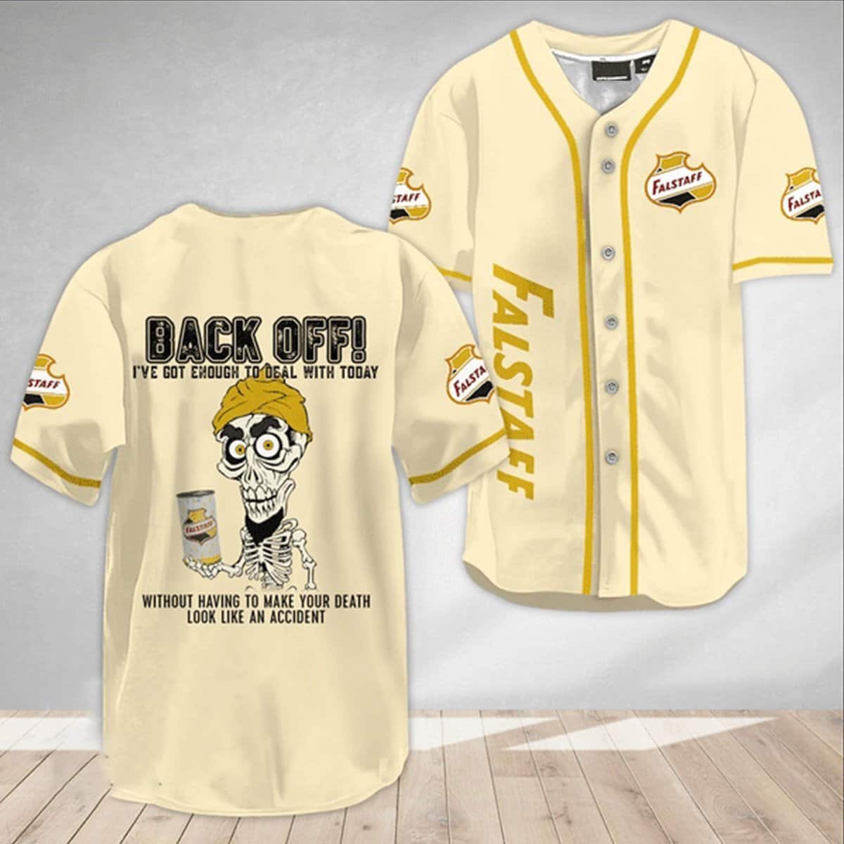 Achmed Back Off With Falstaff Baseball Jersey Gift For Beer Lovers