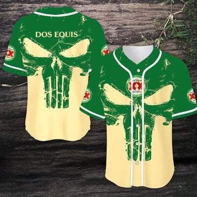 Retro Skull Dos Equis Baseball Jersey Gift For Beer Drinkers