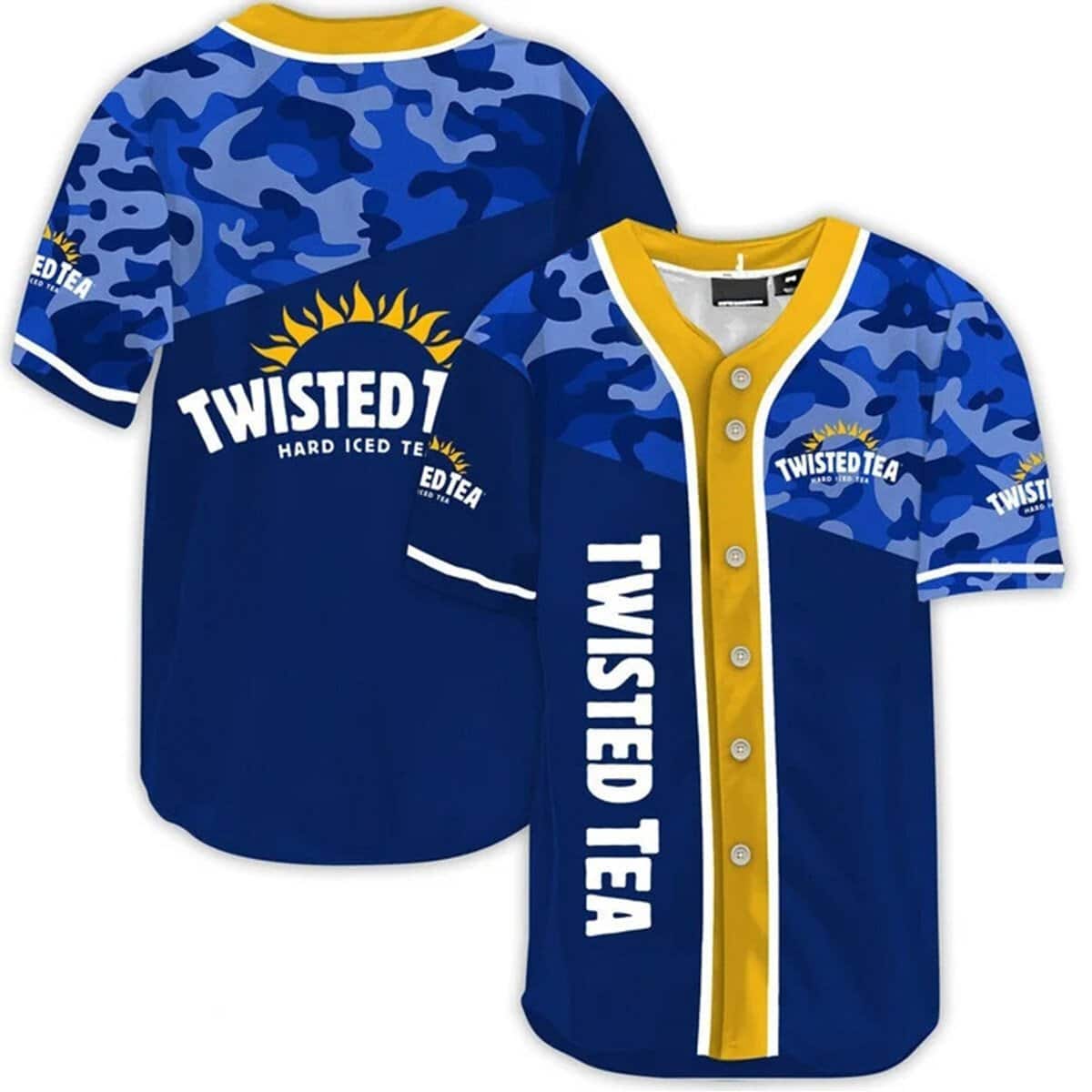 Classic Camouflage Twisted Tea Hard Iced Tea Baseball Jersey Classic Camouflage Twisted Tea Hard Iced Tea Baseball Jersey