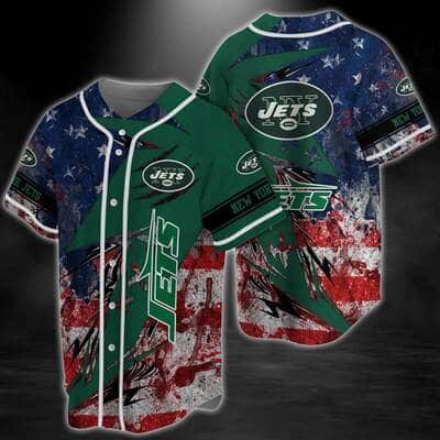 NFL New York Jets Baseball Jersey US Flag Gift For Football Fans NFL New York Jets Baseball Jersey US Flag Gift For Football Fans
