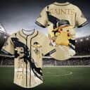 Pikachu NFL New Orleans Saints Baseball Jersey Gift For Football Fans