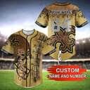 NFL New Orleans Saints Baseball Jersey Custom Name And Number Gift For Football Players