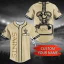 NFL New Orleans Saints Baseball Jersey Custom Name Gift For Sporty Boyfriend NFL New Orleans Saints Baseball Jersey Custom Name Gift For Sporty Boyfriend