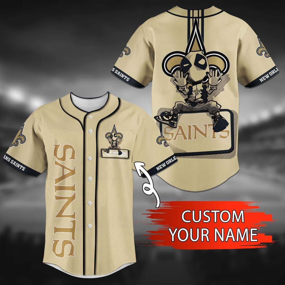 NFL New Orleans Saints Baseball Jersey Custom Name Gift For Sporty Boyfriend NFL New Orleans Saints Baseball Jersey Custom Name Gift For Sporty Boyfriend