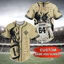 NFL New Orleans Saints Baseball Jersey Custom Name And Number Gift For Football Fans