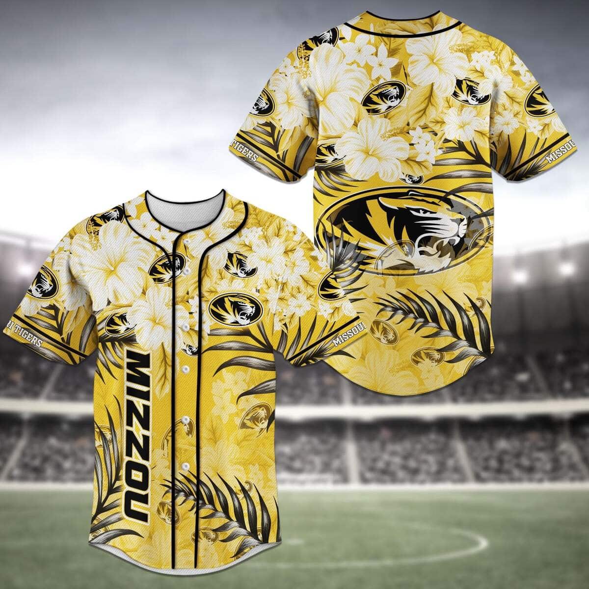 NFL Missouri Tigers Baseball Jersey Tropical Flower Pattern Gift For Football Fans NFL Missouri Tigers Baseball Jersey Tropical Flower Pattern Gift For Football Fans