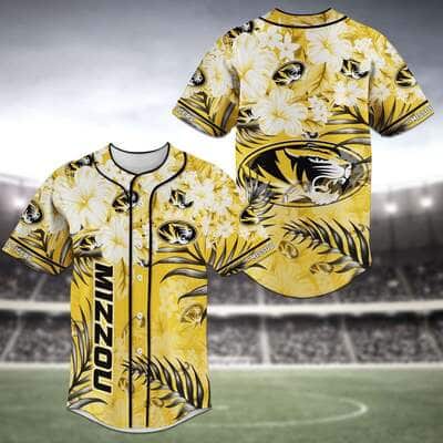 NFL Missouri Tigers Baseball Jersey Tropical Flower Pattern Gift For Football Fans NFL Missouri Tigers Baseball Jersey Tropical Flower Pattern Gift For Football Fans