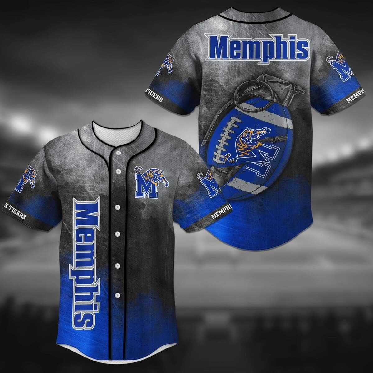 NFL Memphis Tigers Baseball Jersey Grenade Pattern Gift For Football Fans