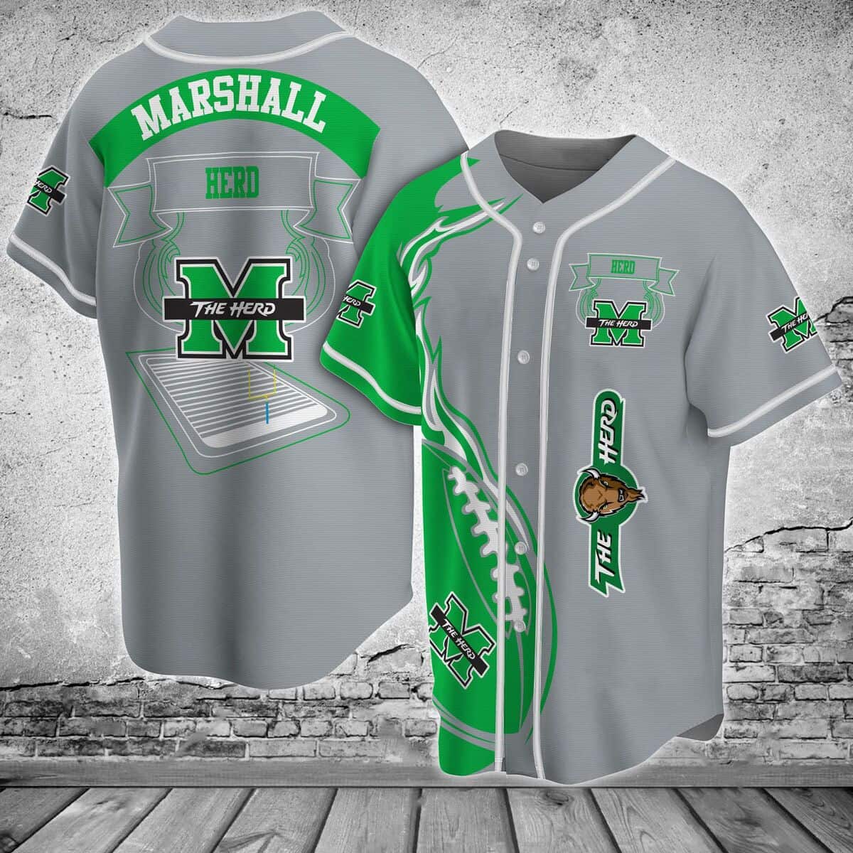 NCAA Marshall Thundering Herd Baseball Jersey Gift For Him NCAA Marshall Thundering Herd Baseball Jersey Gift For Him