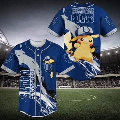Pikachu NFL Indianapolis Colts Baseball Jersey Gift For Best Friend Pikachu NFL Indianapolis Colts Baseball Jersey Gift For Best Friend