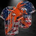 NFL Denver Broncos Baseball Jersey US Flag Football Gift For Boyfriend NFL Denver Broncos Baseball Jersey US Flag Football Gift For Boyfriend