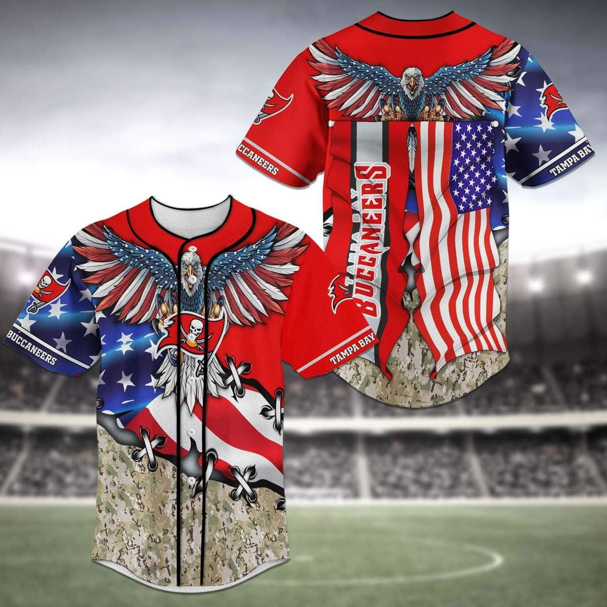 NFL Tampa Bay Buccaneers Baseball Jersey Eagles And US Flag